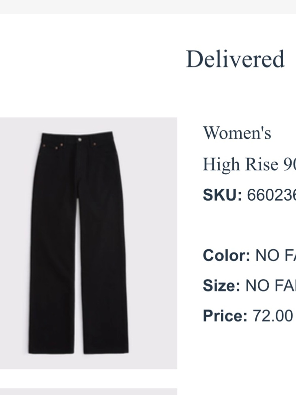 Abercrombie & Fitch Women's High-Rise Straight Jeans - No Fade Black